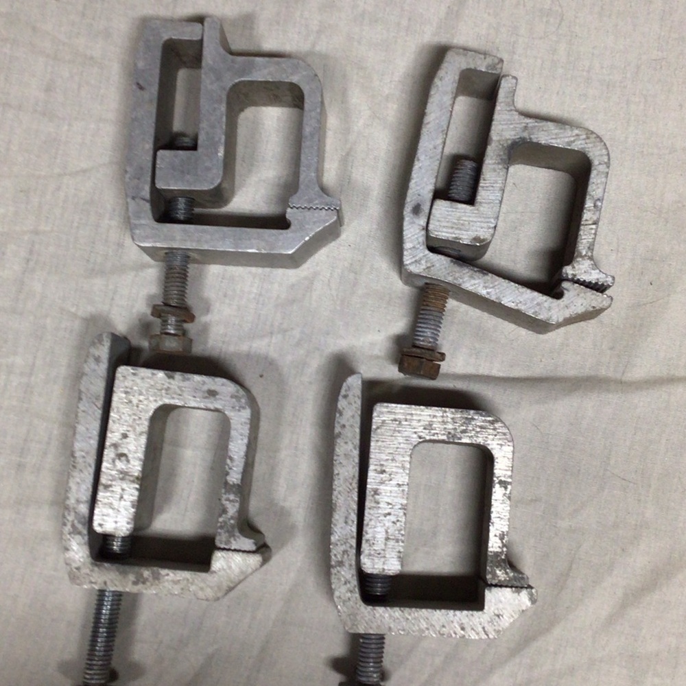 Set of 4 Heavy-Duty Silver Metal C-Clamp Style Brackets Truck Topper Clamps